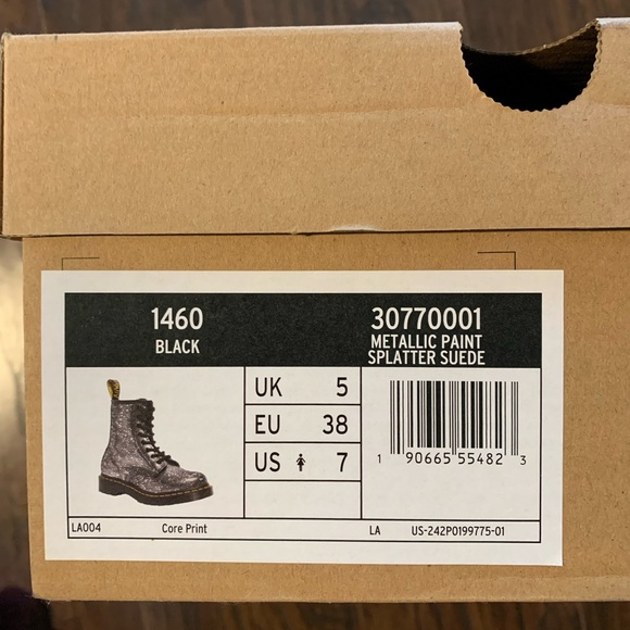 COPY - NEW-1460 METALLIC SPLATTER SUEDE LACE UP BOOTS Size 7 - Picture 11 of 11